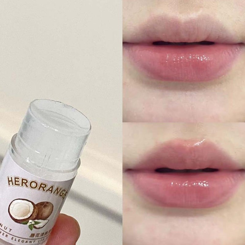 HERORANGE ~ Lip Flower Elegant Lip Balm, moisturizing, hydrating, anti-chapped, reduces lip lines, tinted lip balm.